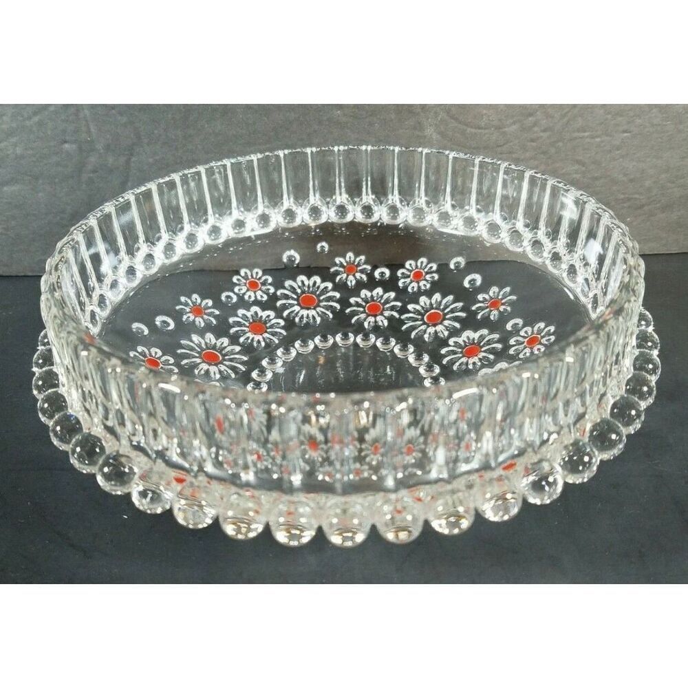 Vintage Walther Glas Fabiola' pattern crystal glass bowl Komet